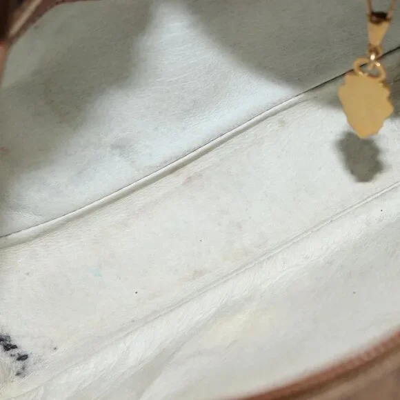 GUCCI Micro GG Supreme Shoulder Bag PVC Beige Gold